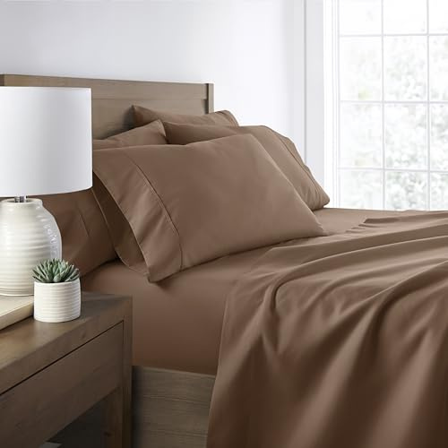 Linen Market Kingsize-Bettlaken-Set, 6-teilig, atmungsaktiv, kühlendes Kingsize-Bett, Tiefe Taschen- und knitterfreie Laken für 40,6 cm große Matratzen, extra weich und