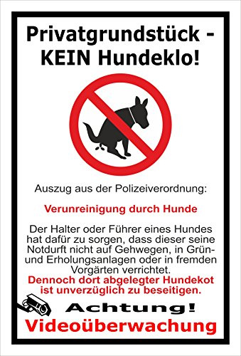 Melis-Folienwerkstatt Schild - Privat - Kein Hundeklo - 30x20cm - Bohrlöcher - 3mm Hartschaum – 20 VAR S00187-032-A