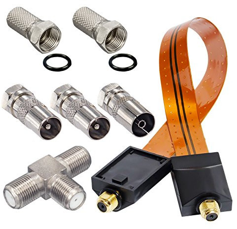 Kit adaptateur HB-DIGITAL 2 Récepteurs DVB-T/T2 avec antenne DVB-T/T2 active.