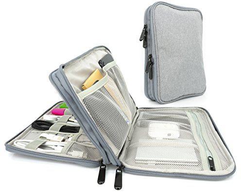 MyGadget Universal Kabel Organizer Tasche für Elektronik Zubehör - Reise Kabeltasche Aufbewahrung Reisekabel wie Ladekabel | Ladegerät | SD Karte - Grau