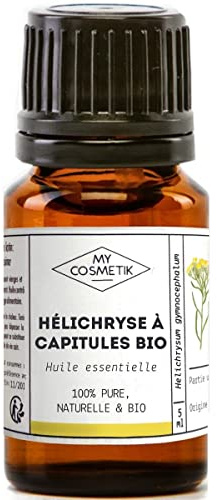 MY COSMETIK - Ätherisches Helichrysum-Blütenkopföl - Aus biologischem Anbau - HEBBD/HECT-chemotypisiert - 100% rein und natürlich - ECOCERT-zertifiziert - 10 ml