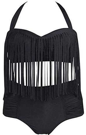 SAMGU Costume da Bagno Donna con Frange a Vita Alta Plus Size