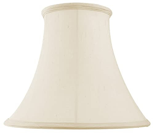 National Lighting Decorative Table Lampshade - 18-Inch Tapered Round Bell Light Shade in Cream Fabric - Compatible with 60W E27/B22 GLS Incandescent or LED (Not Included)