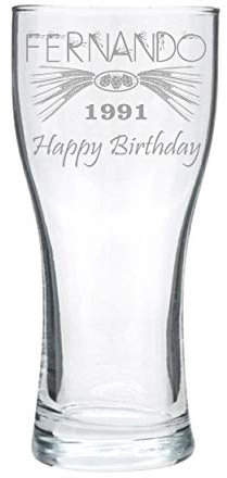 Bicchiere da birra personalizzato, inciso - classico (compatto) - designo 1