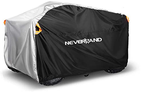 NEVERLAND Housse Quad Imperméable Exterieur Bache Quad Double Face Disponible avec Bandes Réfléchissantes Imperméable Coupe-Vent Anti-UV Noir Argent 256 * 110 * 120cm | Bâche Quad Deux Faces Disponibles Contre la Neige Pluie UV Poussière Extérieur