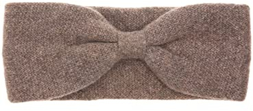 Zwillingsherz Stirnband aus 100% Kaschmir - Hochwertiges Kopfband im Uni Design für Damen Frauen Mädchen - Wolle - Haarband – warm und weich perfekt für Frühjahr Herbst Winter - brau