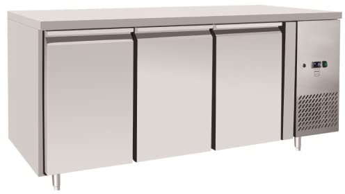 METRO Professional Tiefkühlschrank GCF3100, 334 L, Arbeitstisch mit Kühlung/Kühltheke, Kühltisch Gastro aus Edelstahl, 3 Türig, 660 W