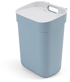 Curver Ready to Collect 100% recycelter 10-Liter-Küchenzubehör-Recycling-Mülleimer mit Hebedeckel, rauchgrau mit hellgrauem Deckel