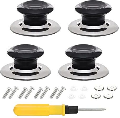 4 Pcs Pot Lid Knobs, Universal Pot Lid Top Replacement Knobs, Kitchen Cookware Universal Replacement Pan Lid Holding Handles for rival Crockpot Casserole Glass Saucepan Kettle - Heat Resistant