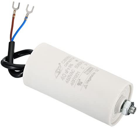 PATIKIL CBB60 40uF Running Capacitor, AC 450V 2 Wires 50/60Hz Cylinder Bottom with Screw 95x45mm for Washing Machine,Water Pump Motor Star