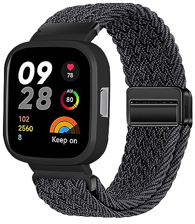 Nylon Armband für Xiaomi Redmi Watch 2 Lite Armband Magnetisch Armbänder Ersatzarmband Solo Loop Elastisches Verstellbares Armband mit Redmi Watch 2 Lite Sportarmband (11,Watch)