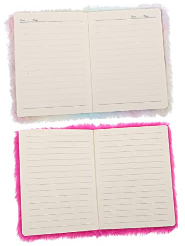 SAFIGLE 2stücke Plüsch Für Mädchen Mini Fuzzy Notizbuch Mit Cartoon Design Für Schule Und Kreative Schreibideen Für Teenager Und