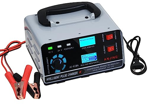 400W Autobatterie Ladegerät 22A 12V/24V KFZ Batterieladegerät Auto Vollautomatisches Intelligentes Geeignet für Autos Motorräder Pkw LKW | 400W Intelligentes KFZ‑Batterieladegerät, Mehrfachschutz für Autos Motorräder Pkw LKW