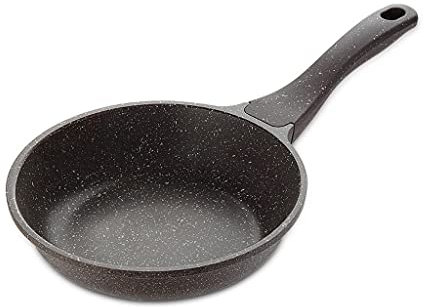 LRTYZBD Padella con coperchio in vetro antiaderente, rivestimento in pietra, padella antiaderente per omelette, per colazione quotidiana, 22 cm