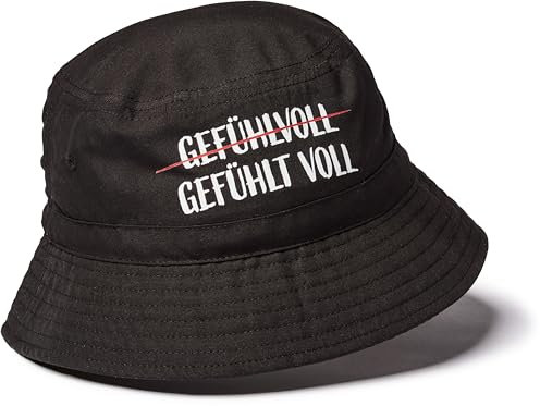 minifan Fischerhut: Gefühlt Voll - Hut Saufen Mallorca - Mütze Bucket Hat Festival Sommerhut Sonnenhut Festival-Kleidung - Alkohol Bier Feiern Party Junggesellen-Abschied Anglerhut (Black L/XL)