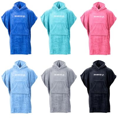 Two Bare Feet Kids Towelling Changing Robe - Quick Dry Microfibre Towel | Hooded Cover-Up for Boys & Girls | Soft, Lightweight & Absorbent | Ideal for Beach, Pool & Outdoor Adventures (Stone - Medium)