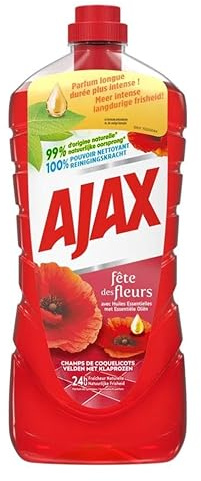 12er Pack - AJAX Allzweckreiniger Fete de Fleur - Mohnfelder (Velden met Klaprozen) - 1,25 Liter