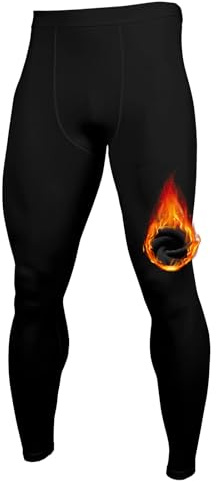 Towintec Pantaloni a Compressione Uomo, Allenamento Calzamaglia da Corsa Pantaloni base Foderati in pile Atletico Strato Base Inverno Allenamento Intimo Escursioni Sci Palestra Basket Elastico Stretti