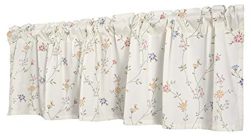 Dreamskull Tenda da bistrò, corta, per cucina, moderna, corta, con motivo floreale, multicolore, larghezza 150 cm, piccola finestra corta