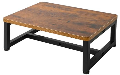 DiDiBirDi Trittstuhl mit 159 kg Tragfähigkeit - Anti-Rutsch-Gummi-Füße, brauner Holz-Design, Allzweck für Küche, Schlafzimmer & Badezimmer