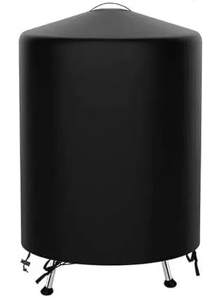 Funda Barbacoa Exterior Cubierta de barbacoa impermeable negra for exteriores, cubierta de parrilla resistente, estufa de fogón, cubierta de barbacoa eléctrica de carbón de Gas redonda(62x105cm 210D)