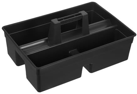 HOMOCONO Compartment Cleaning Supply Organizer Shower Basket Handle Plastic Cleaning Caddy for Housekeeping
