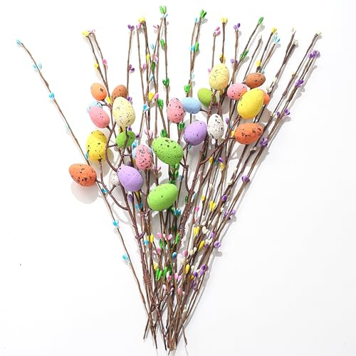 DAHI Lot de 26 Branches d'arbre de Pâques artificielles pour décoration de Vacances, Vase, Maison, décoration (B)