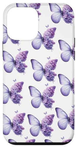 Lilla Farfalla Lavanda Viola Fioritura Floreale Botanico Custodia per iPhone 12 mini