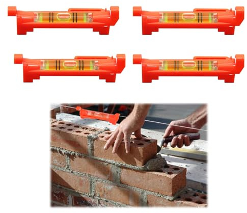 4 Stück Schnurwasserwaage,Wasserwaage Schnur,Schnurwasserwaage Profi,Rot Wasserwaage Schnuur,Schnurwaage,Für Maurerarbeiten, Klempnerarbeiten, Rinnenarbeiten,Spirit Level