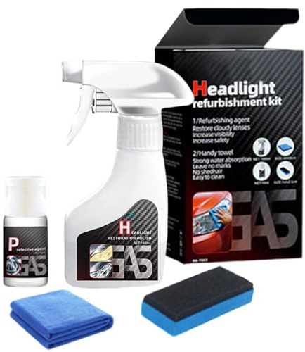 Headlight Restoration Kit, 2025 New Headlight Restorer, Headlamp Restoration Kit, Car Headlight Restoration Kit for All Vehicles, Removes Oxidation and Renews Yellowing Headlights (1 pcs)