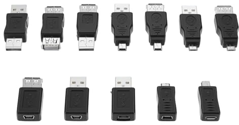 Zelphvt 12 Pcs USB Adapter Kit USB OTG Adapter USB2.0 Male to Female Micro-USB Adapters for Multiple Devices, Computer, PC, Tablet, Mobile Phone