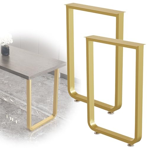 Schwarz/Gold/Weiß Metallschrankbeine, Industrial Tischgestell Tischkufen Für Schränke/Stühle, Solide Unterstützung, Verstellbare Füße, Präzisionsschweißen, Schraubbefestigung(Gold,50x72cm)