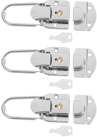 EXCEART Set da 3 Lucchetti Valigia con Chiusura Levetta in Ferro Argento, Design Elegante con Protezione Antifurto Versatile per Valigie e Scatole