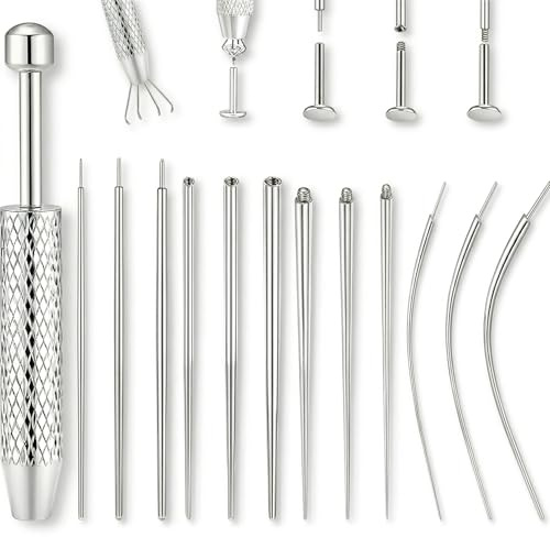 VVPENA 12g 14g 16g 18g Piercing Wechselhilfe Einführhilfe, Piercing Kugel Aufdreher Pircingssets Ohr Rook