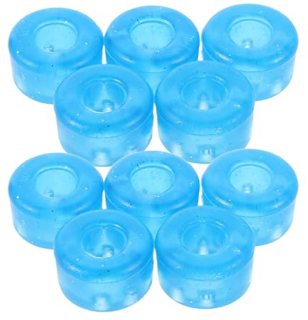 DIYEAH Lot de 10 Coussinets Amortisseurs en Polyuréthane Transparent Bleu 95a pour Patins à Roulettes Quad et Rollers, Réducteurs de Vibrations, Accessoires de Remplacement pour Trucks,