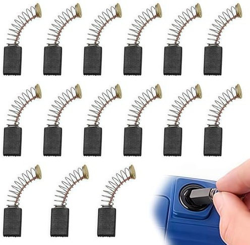 BIVYAX 15 escobillas de carbón, 5 * 8 * 15mm, herramientas eléctricas de repuesto, escobillas de carbón, carbón de motor, compatibles con amoladoras angulares, taladros y sierras circulares