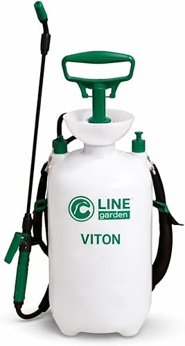 Spruzzatore a Pressione 6 Litri - PROFESSIONALE e Plastica RESISTENTE - Sprayer Manuale con Guarnizione VITON - Stantuffo Autoriempiente - Pompa per Diserbante per Giardino, Disinfestazione, Pulizia
