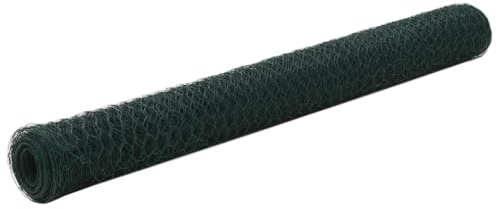 Tonture Grillage en acier avec revêtement PVC 25x1,2 m Vert pour clôtures, barrières, palissades, brise-vue, jardin, extérieur, terrasse, piscine