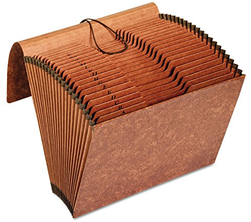Pendaflex Heavy Duty Expanding File with Extra-Thick Cover, Tyvek Reinforced Edges, 21 Pockets, A–Z Tabs, Elastic Cord Closure, Letter Size (R117ALHD),Brown