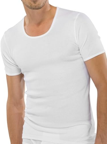 Schiesser Herren Unterhemd 005068-100, Gr. 6 (L), Weiß (100-weiss)