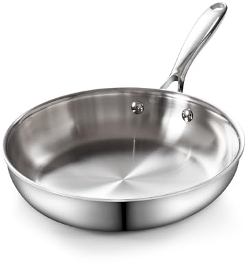 Cooks Standard Frying Pan Stainless Steel, 10-Inch Multi-Ply Clad Wok Stir Fry Pan Kitchen Skillet, Silver