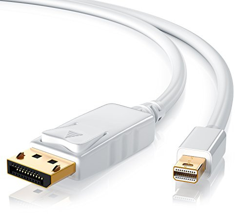 CSL - Mini Displayport auf Displayport 3m - 4K - inkl. Tonübertragung - Kompatibel mit Thunderbolt 1- und Thunderbolt 2-Ports - UHD 3840x2160 bei 60 Hz - weiß