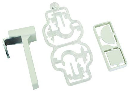 GARDINIA Klemmträger für Vitragestangen/Caféhausstangen, 2 Stück, Montage, Klemmhalter, Metall/Kunststoff, Weiß