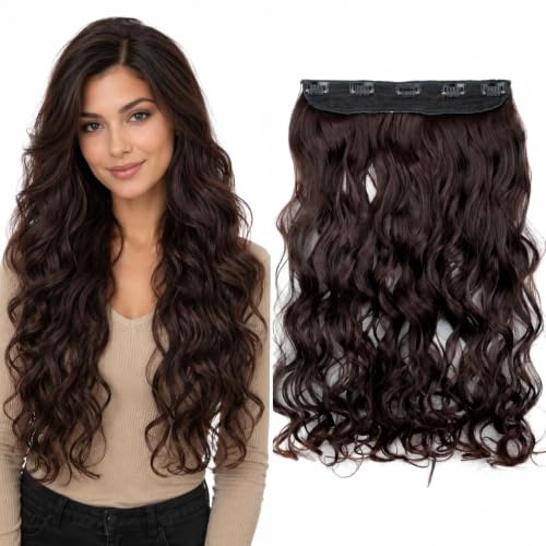 CAISHA 55cm Clip IN Extension Haarteil Haarverlängerung Dunkelbraun C58a-1