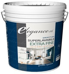 Pittura idropittura superlavabile per interni ed esterni 4 LT ELEGANCE 06 BIANCA