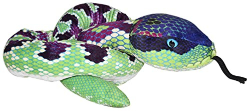 Wild Republic Plush Snake Grün Lila, Plüsch-Schlange, Riesen-Kuscheltier, 137 cm, Baby Shower Geschenk, Stofftier, Füllung aus recycelten Wasserflaschen