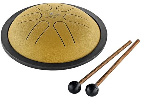 Sonic Energy 6 Zoll Zungentrommel – H Dur, 6 Töne – Für Meditation, Yoga, Kinder – Inkl. Schlägel und Tasche – Gold (MSTD3G)
