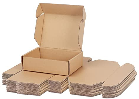 PHAREGE 7x5x2 inch Shipping Boxes Bulk 25 Pack Brown, Tab Lock Tuck Top Mailer Boxes for Packaging Small Business, Small Cardboard Gift Boxes for Wrapping Mailing Present
