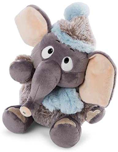 NICI 47273 Kuscheltier Elefant 35cm – Elefanten Plüschtier für Mädchen, Jungen & Babys – Flauschiges Stofftier zum Kuscheln & Spielen – Kuscheliges Schmusetier der Winter Kollektion, grau/blau