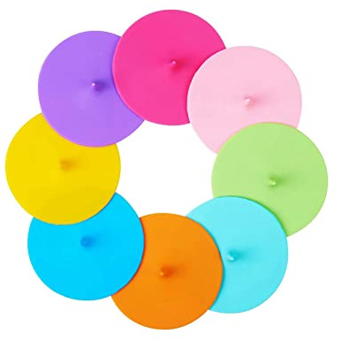 Bopfimer Tapa de Silicona Abatible para Tazas y Tazones de Bebidas - 8 Juegos con Sello Hermético Antipolvo para Bebidas Calientes